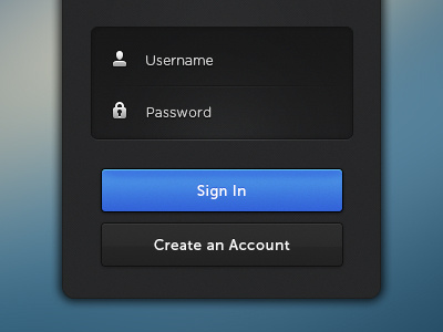 Sign In blue buttons login padlock password sign in ui username