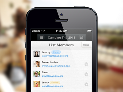 Wunderlist 2 - List Members collaboration iphone lists sharing wunderlist