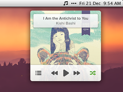 Mini Music Player album art widget menu bar music player spotify