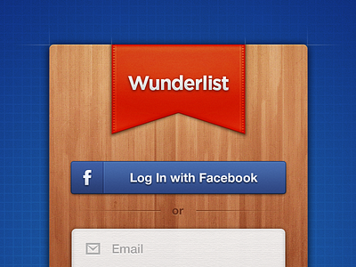 Wunderlist 2 - Desktop Login blueprint facebook login paper ribbon texture wood wunderlist