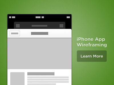 iPhone App Wireframing button green iphone minimal wireframing