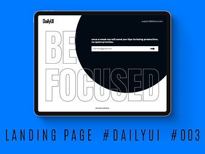 #DailyUI #003 — Landing Page