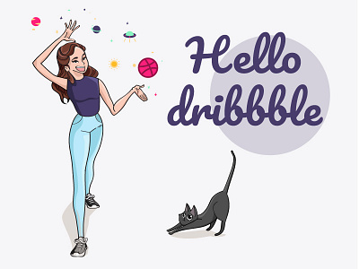 Hello Dribbble ! character design larissa macri webdesign