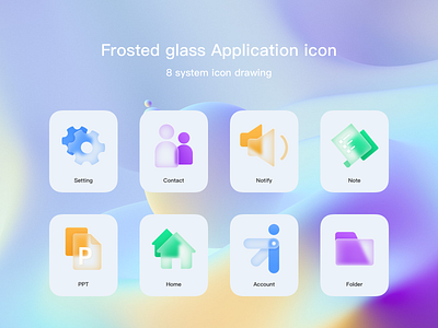 Frosted glass design icon ui
