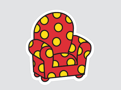 Logo chair graphic identity logo polkadot