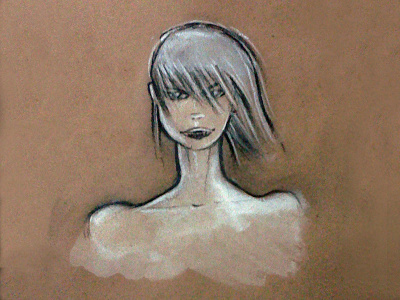 Playing with Gauche angry angry look attitude bust female gauche girl portrait sexy