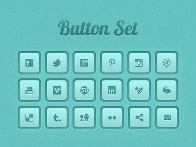 Button Set button set buttons design gt3themes.com icons social