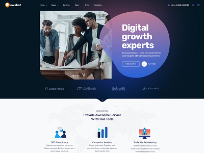 Ewebot - Business Consulting Style WP Theme business consulting wordpress digital agency gt3themes marketing wordpress seo agency seo wordpress wordpress wordpress template wordpress theme wp theme