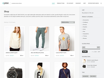 Woocommerce Design for Oyster WordPress Theme