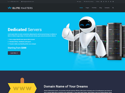 EliteMasters - Hosting Page Concept creative dedicated hosting gt3themes hosting design hosting services landing page services web design