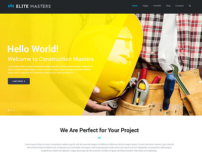 EliteMasters - Construction Services Page Concept