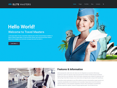 EliteMasters - Travel Agency Page Concept agency clean design design html psd responsive tourist travel web design web ui wordpress