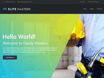 EliteMasters - Handyman Home Page Design building design handyman home service psd repairing services web design web ui