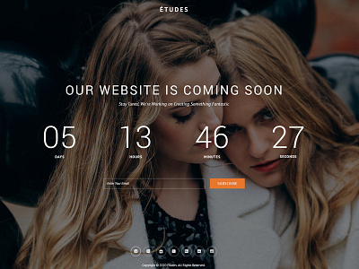 Etudes - Coming Soon Page clean design coming soon etudes design page design photo theme web design website coming soon