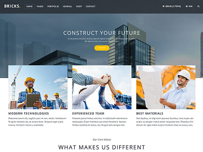 Bricks Construction HTML Template architecture building building company business clean construction constructor corporate creative gt3 themes industry