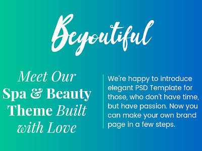 Spa, Beauty and Hair Salon PSD - Beyoutiful