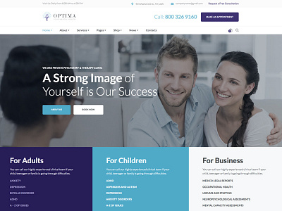 Psychologist & Psychology Center Html Template Optima counseling depression disorder health healthcare medical psychiatrist psychologist psychology stress therapist therapy
