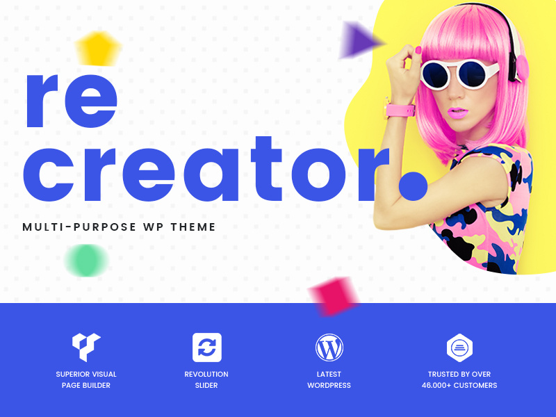 Recreator Multipurpose Creative Wordpress Theme wordpress template travel portfolio web design visual composer recreator multipurpose theme wordpress creative