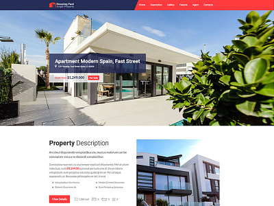 Single Property One Page Website Template buy appartment buy house buy sell one page template real estate real estate agency sell appartment sell house single property