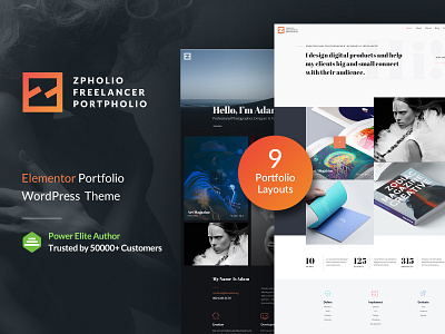 Zpholio - Creative Portfolio Elementor WordPress Theme agency art creative design designer elementor freelance fresh gallery masonry modern multi purpose photography portfolio showcase