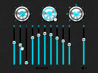 Sound Mixer design photoshop sound mixer web element web ui