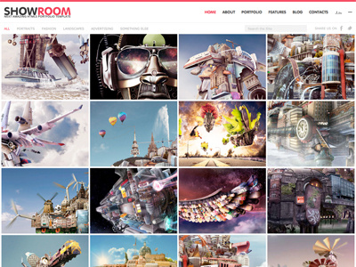 Showroom Responsive Portfolio HTML5 Theme clean design fullscreen html menu modern photography portfolio psd responsive
