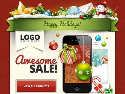 Download Xmas Free Email PSD Template christmas design email template fun graphic holidays newsletter psd xmas