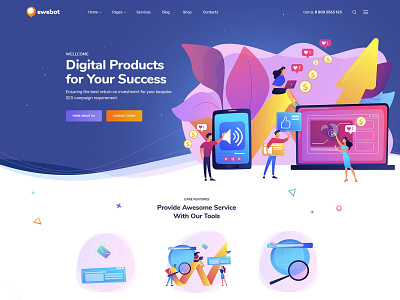 Ewebot - Marketing & SEO Digital Agency WordPress Theme agency consulting digital agency digital marketing digital marketing agency marketing marketing agency media agency seo seo agency seo agency theme seo theme social media marketing agency