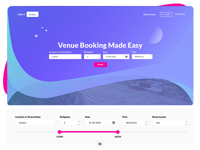 Book A Venue design landing search ui venue web website