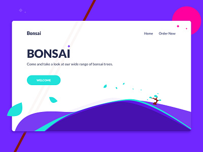 Bonsai design graphic landing ui web website