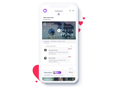 Filmshape - The Filmmakers Social Network app design film love mobile mobile app ui uiux