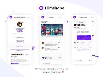 Filmshape - The social network for filmmakers and actors android app app design design film ios mobile ui ux web