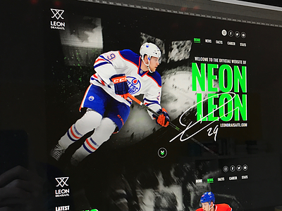 NEON LEON (Unofficial Leon Draisaitl Case Study) athlete design draisaitl full screen hockey neon sports web webdesign website