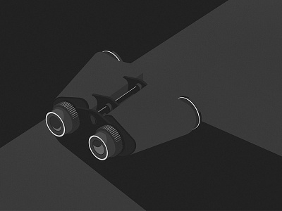 Noir 03 back and white binoculars illustration iso noir