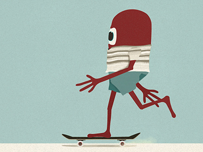 Always Wear a Helmet alien illustration monster poster skate skateboarding triangle