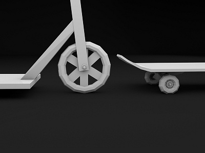 Low Poly Cruising 3d board c4d geo low poly render scooter skate