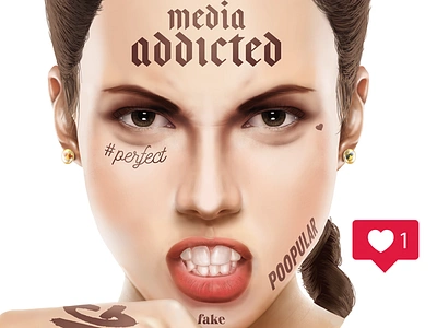 Gangsta for likes addiction branding design dribbble facebook gangster illustration instagram logo media poster typography vector