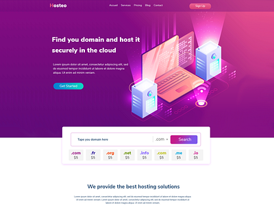 Hosting landing page