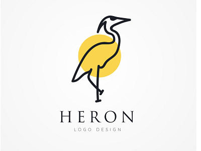 Heron Logo For Sale bird logo bird logo design heron heron logo logo logo design branding logo design concept logodesign logos logotype swan logo