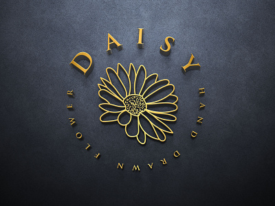 Daisy Hand Drawn Logo botanical logo daisy hand drawn daisy logo floral logo flower logo hand drawn logo logo logo design