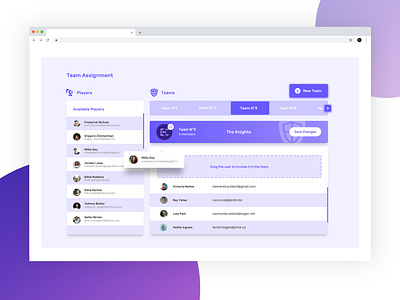 Team Assignment app design concept dashboard list team team assignment ui ui guide users ux web