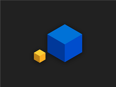 Scale box isometric primary colors scale