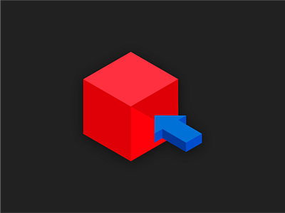 Utility arrow box graphic design inside isometric primary colors utility