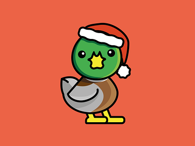 Christmas Duck bird bird illustration christmas duck duck illustration mallard santa santa duck santa hat