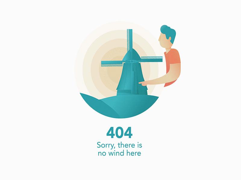 404 page animacion illustration ui windmill