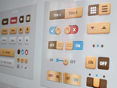 AppExecute Wood Style Release app appexecute button icon ios ipad iphone kit off on swith texture ui wood