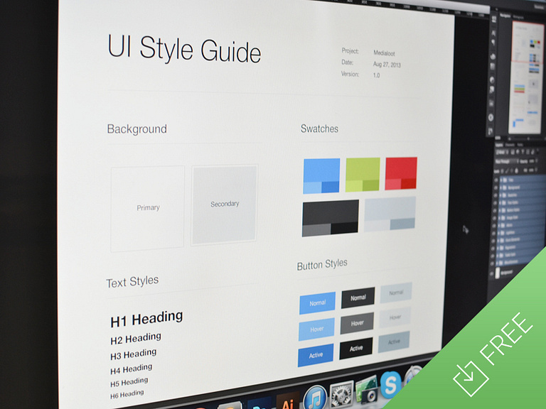 UI Style Guide Template (.psd) by Medialoot on Dribbble