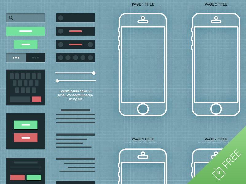 Download iPhone App Wireframe PSD by Medialoot | Dribbble | Dribbble PSD Mockup Templates
