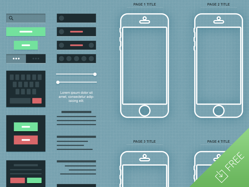 mobile wireframe mockup free psd