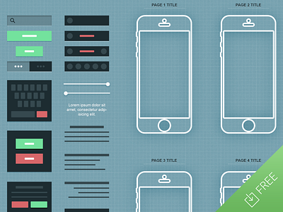 iPhone App Wireframe PSD